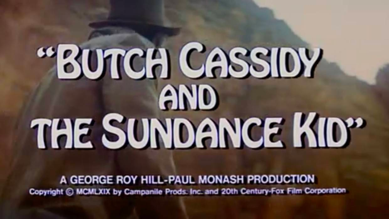 Screenshot from "Butch Cassidy and The Sundance Kid" using the Hobo font as the title.