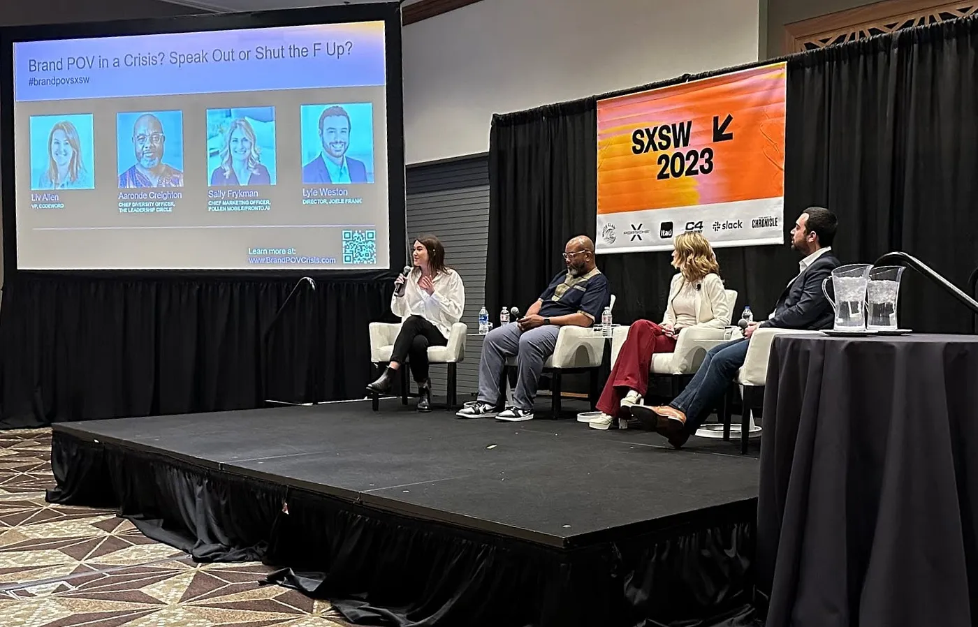 Liv Allen, VP at Codeword, Aaronde Creighton, Chief Diversity Officer at Leadership Circle, Sally Frykman, and Lyle Weston, Director at Joele Frank